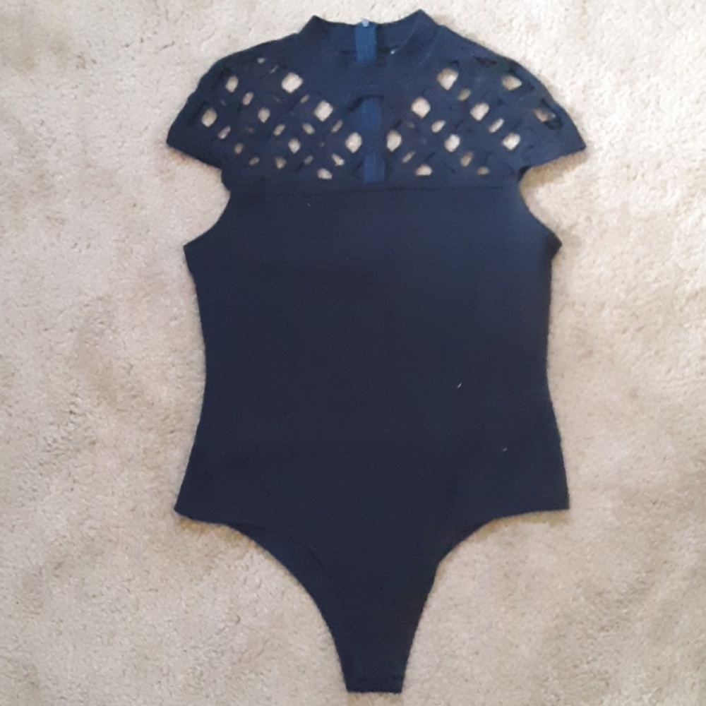Shein Navy Blue body suit with cut outs.